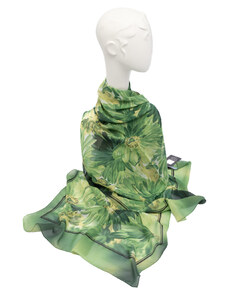 Zelený šál s květy Blumarine
