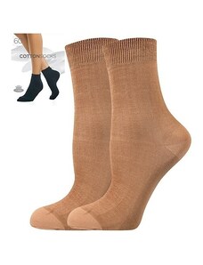 COTTON socks 60 DEN punčochové ponožky Lady B - 6 párů béžová 35-38