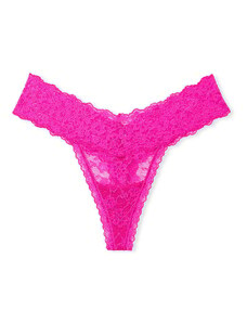 Victoria's Secret luxusní Bali Orchid celokrajková tanga Posey Lace Thong Panty