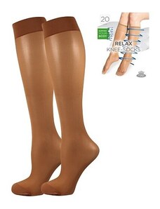 RELAX knee-socks 20 DEN kompresní punčochové podkolenky Lady B - 6 párů opál UNI