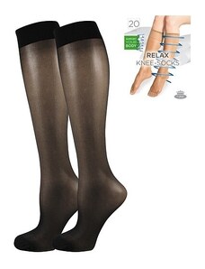 RELAX knee-socks 20 DEN kompresní punčochové podkolenky Lady B - 6 párů černá UNI