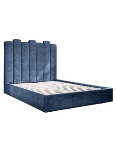 Modrá sametová dvoulůžková postel Miuform Dreamy Aurora 180 x 200 cm