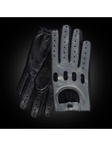 BOHEMIA GLOVES Moderní pánské kožené rukavice na řízení s gumou v zápěstí