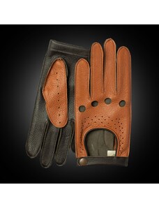 BOHEMIA GLOVES Kombinované pánské kožené rukavice na řízení z amerického jelena