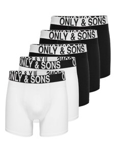 Only & Sons Boxerky 'FITZ' černá / bílá