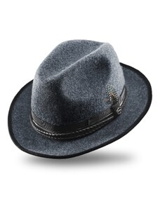 Šedý trilby klobouk fedora - Nelio - vintage - limitovaná kolekce