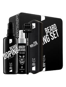 Angry Beards Beard Doping BIG Beard Roller & Cleaner + BIG Doping 100 ml + box dárková sada