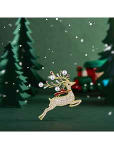 Éternelle Vánoční brož Swarovski Elements Rudolf 2 - vánoční sob
