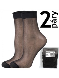 NYLON SOCKS 2páry - sáček 20 DEN punčochové ponožky Lady B černá UNI