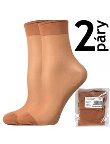 NYLON SOCKS 2páry - sáček 20 DEN punčochové ponožky Lady B opál UNI