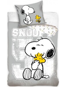 Carbotex Bavlněné ložní povlečení Snoopy a Woodstock - 100% bavlna - 70 x 90 cm + 140 x 200 cm