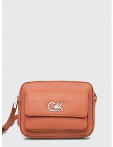 Kabelka Calvin Klein oranžová barva