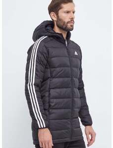 Péřová bunda adidas pánská, černá barva, zimní