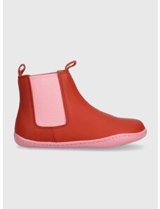 Dětské kožené kotníkové boty Camper K900326 Peu Cami Kids červená barva
