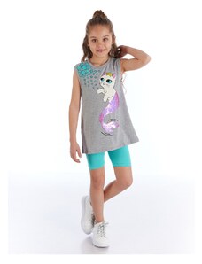 mshb&g Sequin Cat Girl Kids T-shirt Leggings Suit