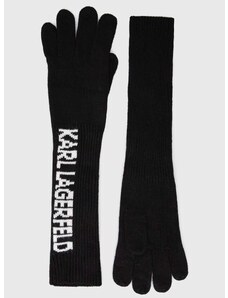 Kašmírové rukavice Karl Lagerfeld černá barva