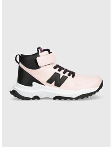 Dětské kožené zimní boty New Balance GT800TP3 růžová barva