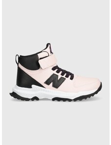 Dětské kožené zimní boty New Balance PT800TP3 růžová barva