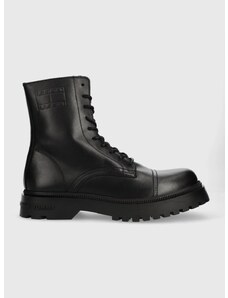 Kožené boty Tommy Jeans TJM CASUAL BOOT pánské, černá barva, EM0EM01244
