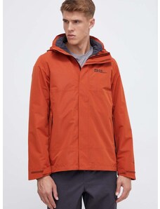 Sportovní bunda Jack Wolfskin Luntal 3in1 oranžová barva