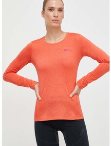 Sportovní tričko s dlouhým rukávem Jack Wolfskin Sky Thermal oranžová barva