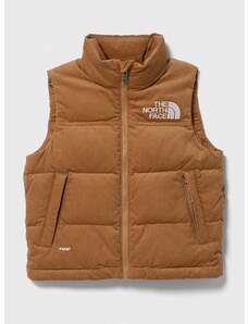 Dětská péřová vesta The North Face 1996 RETRO NUPTSE VEST hnědá barva