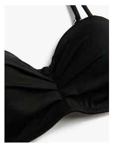 Koton Underwired Bikini Top Covered Draped Thin, Detachable Straps.