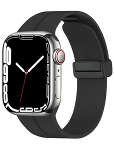 4wrist Silikonový řemínek s magnetickou sponou pro Apple Watch 38/40/41 mm - Black