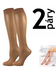 LADY knee-socks 17 DEN punčochové podkolenky Lady B béžová UNI
