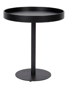 White Label Černý dřevěný odkládací stolek WLL YURI 40 cm