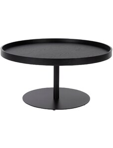 White Label Černý dřevěný konferenční stolek WLL YURI 70 cm