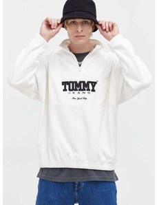 Mikina Tommy Jeans pánská, béžová barva, s aplikací