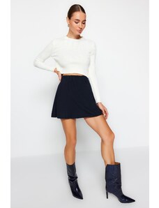 Trendyol Navy Blue A-Line with Stitching Detail/A bell-shaped Formal Thessaloniki/Knitwear Look Knitted Skirt