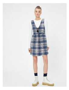 Koton Overalls Mini Dress Comfy Cut Tied Front Soft Textured