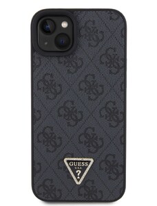 Ochranný kryt na iPhone 15 PLUS - Guess, 4G Strass Triangle Metal Logo Black