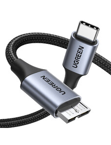 USB C Micro USB B 3.0 5Gb/s 3A 2m kabel Ugreen US565 Šedý