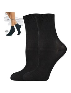 COTTON socks 60 DEN punčochové ponožky Lady B - 6 párů černá 39-42