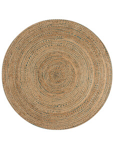 Flair Rugs koberce Kusový koberec Capri Jute Natural/Blue kruh - 133x133 (průměr) kruh cm