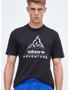 Bavlněné tričko adidas Originals ADV VOLCANO černá barva, s potiskem