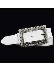 Bílý dámský kožený pásek (GPD79)