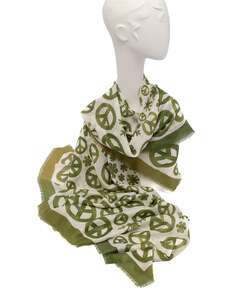 Zelený šátek s ornamenty Moschino