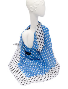 Modro-bílý puntíkatý šátek Moschino