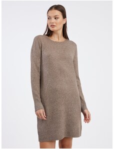 Hnědé dámské žíhané svetrové šaty ONLY Rica - Dámské