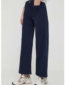 Kalhoty Pepe Jeans dámské, tmavomodrá barva, široké, high waist