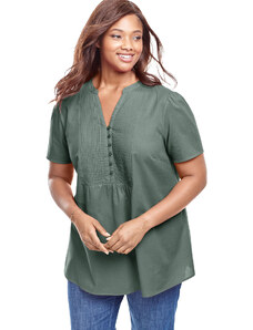 Dámská khaki zelená plátěná košile A2012