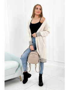 K-Fashion Cardigan svetr s nápisem Love béžový