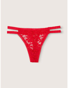 Victoria's Secret PINK Red Pepper krajková tanga Lace Strappy Thong