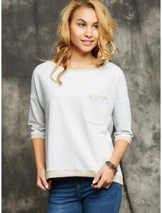 KingYOUNG King Young blouse decorated with a pearl at the pocket light gray