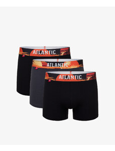 Pánské sportovní boxerky ATLANTIC 3Pack - šedé/černé