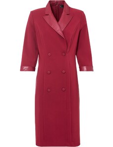 bonprix Blejzrové šaty s umělou kůží Červená